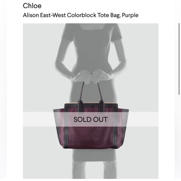 Chloe Alison East-West Colorblock Large Calfskin Tote Purple & Black 2013 - Picture 3 of 13